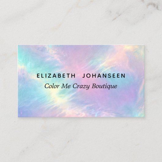 水カラフル色ホログラフィフェイクック玉石 名刺 (正面)