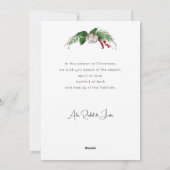 水カラフル色ポインセチア、松&アーチ写真 シーズンカード (裏面)