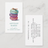 水カラフル色マカロンベイカーパティシシェフ 名刺 (正面/裏面)