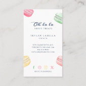 水カラフル色マフランスのカロンベーカリー&スイーツ 名刺 (裏面)