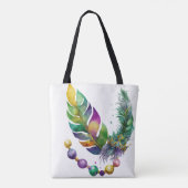 水カラフル色マルディグラスマスク トートバッグ (裏面)