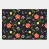 水カラフル色メキシカンフィエスタ花 ラッピングペーパーシート (正面2)