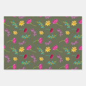 水カラフル色メキシカンフィエスタ花 ラッピングペーパーシート (正面3)