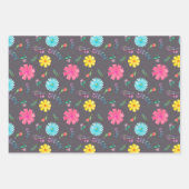 水カラフル色メキシカンフィエスタ花 ラッピングペーパーシート (正面2)