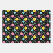 水カラフル色メキシカンフィエスタ花 ラッピングペーパーシート (正面2)