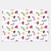 水カラフル色メキシカンフィエスタ花 ラッピングペーパーシート (正面3)