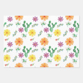 水カラフル色メキシカンフィエスタ花 ラッピングペーパーシート (正面)