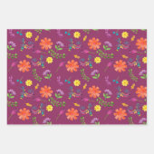 水カラフル色メキシカンフィエスタ花 ラッピングペーパーシート (正面)