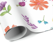 水カラフル色メキシカンフィエスタ花 ラッピングペーパー (ロールコーナー)