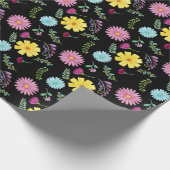 水カラフル色メキシカンフィエスタ花 ラッピングペーパー (角)