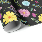 水カラフル色メキシカンフィエスタ花 ラッピングペーパー (ロールコーナー)
