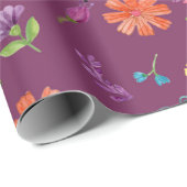 水カラフル色メキシカンフィエスタ花 ラッピングペーパー (ロールコーナー)