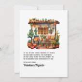 水カラフル色メキシカン結婚フィエスタ サンキューカード (裏面)