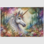 水カラフル色ユニコーンウッドランドデクページ 薄葉紙 (正面)