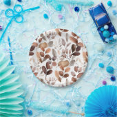 水カラフル色ユーカリ葉ボホ素朴ー ペーパープレート (パーティー)