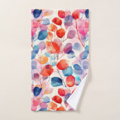 水カラフル色ユーカリ葉製品 バスタオルセット (ハンドタオル)