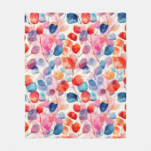 水カラフル色ユーカリ葉製品 フリースブランケット (正面)