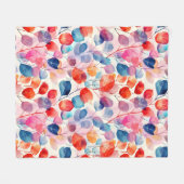 水カラフル色ユーカリ葉製品 フリースブランケット (正面(横))