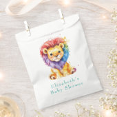 水カラフル色ライオン任意のジェンダーベビーシャワー フェイバーバッグ (クリップ留めされた状態)