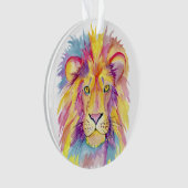 水カラフル色ライオン オーナメント (正面)