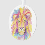 水カラフル色ライオン オーナメント (正面)