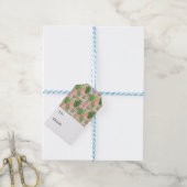 水カラフル色ラマ模様 ギフトタグ (より糸付き)