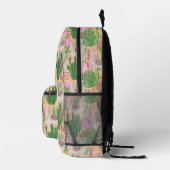 水カラフル色ラマ模様 プリントバックパック (右)