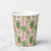 水カラフル色ラマ模様 紙コップ (裏面)