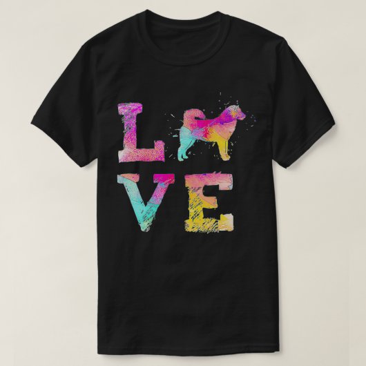 水カラフル色ラ絵を描スカンマラムテドッグ  Tシャツ (デザイン正面)