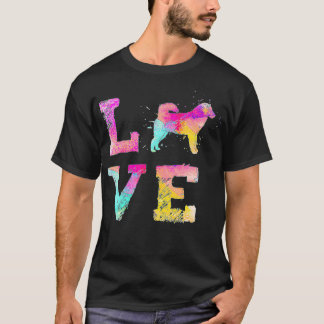 水カラフル色ラ絵を描スカンマラムテドッグ  Tシャツ