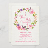 水カラフル色リース宗教招待状 招待状 (正面/裏面)