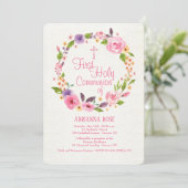 水カラフル色リース宗教招待状 招待状 (スタンド正面)