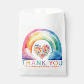 水カラフル色レインボーサンキュー誕生日 フェイバーバッグ (正面)
