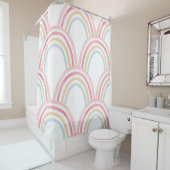 水カラフル色レインボーシームレスイラストレーション シャワーカーテン (インサイチュ)