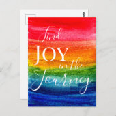 水カラフル色レインボージョイインスパイアズ引用文 ポストカード (正面/裏面)