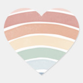 水カラフル色レインボーハート ハートシール (正面)