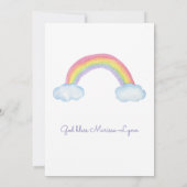 水カラフル色レインボーバプテスマまたは《キリスト教》洗礼式や命名式 招待状 (裏面)