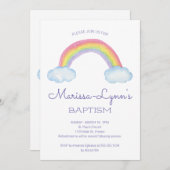 水カラフル色レインボーバプテスマまたは《キリスト教》洗礼式や命名式 招待状 (正面/裏面)