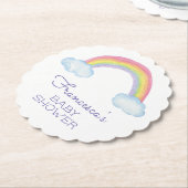 水カラフル色レインボーベビーシャワー ペーパーコースター (アングル)