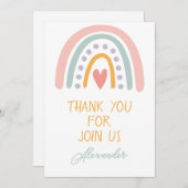 水カラフル色レインボー図解ベビーショー サンキューカード (正面/裏面)