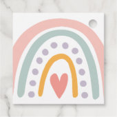 水カラフル色レインボー図解ベビーショー フェイバータグ (裏面)