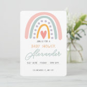 水カラフル色レインボー図解ベビーショー 招待状 (スタンド正面)