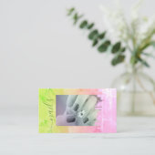 水カラフル色レインボー爪、 ネイル写真テンプレート 名刺 (スタンド正面)