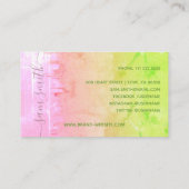 水カラフル色レインボー爪、 ネイル写真テンプレート 名刺 (裏面)