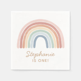 水カラフル色レインボー誕生日 スタンダードカクテルナプキン
