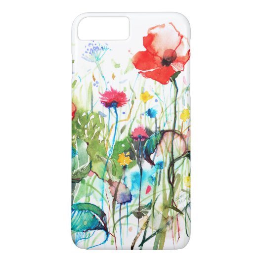 水カラフル色レッドポピー&春の花 Case-Mate iPhoneケース (裏面)