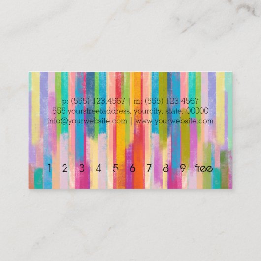 水カラフル色ロイヤリティ 名刺 (裏面)