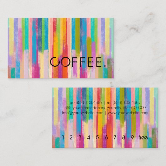 水カラフル色ロイヤリティ 名刺 (正面/裏面)