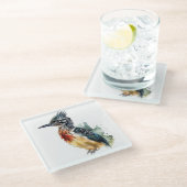 水カラフル色ロードランナー ガラスコースター (アングル)