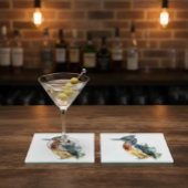 水カラフル色ロードランナー ガラスコースター